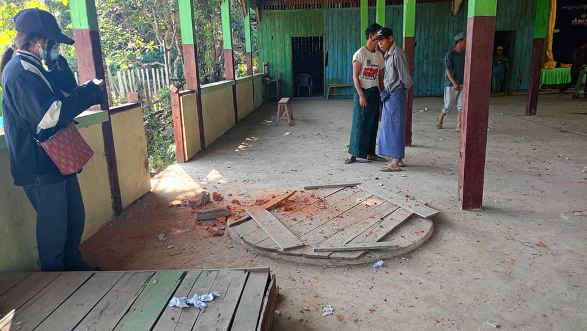 ဗန်းမော်၊ မံစီမြို့ စီအူကျေးရွာကို စစ်ကောင်စီလာရောက်ဗုံးကြဲတိုက်ခိုက်
