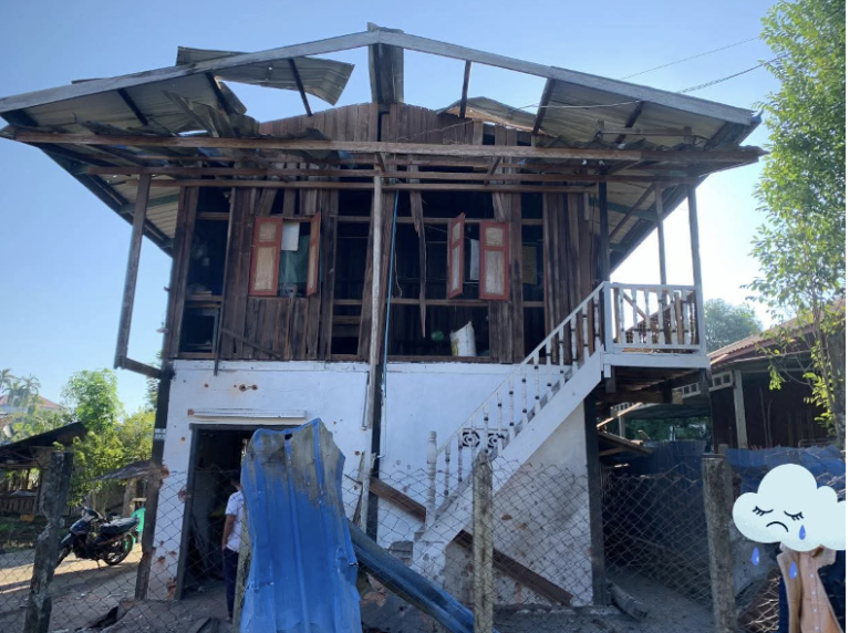 Two days of junta shelling leaves civilian homes damaged in Myitkyina