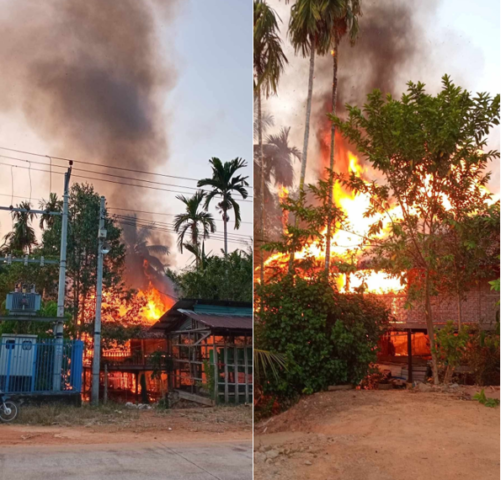 တနင်္သာရီမြို့ရှိ ကျေးရွာ၂ ရွာကို စစ်ကောင်စီတိုက်ခိုက်မှုကြောင့် ဒေသခံအမျိုးသမီး ၅ ဦး ဒဏ်ရာရပြီး နေအိမ်တချို့ မီးလောင်
