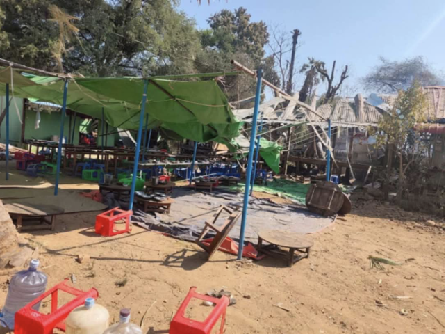 Junta bombing of wedding reception in Myaing kills around 20 civilians