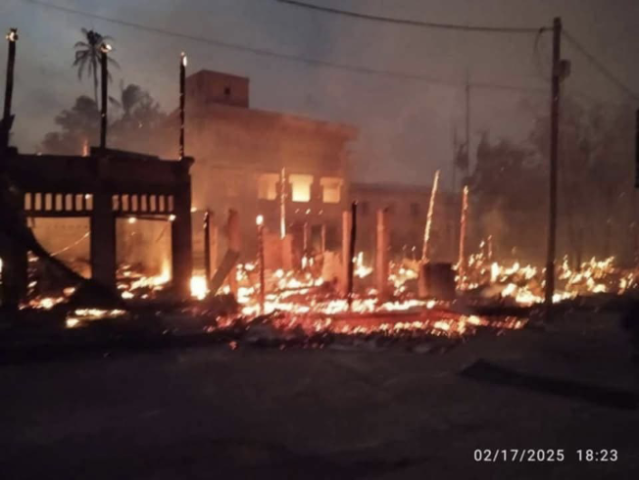 Aerial bombing burns down over 20 houses in Tanintharyi’s Nyaung Bin Kwin